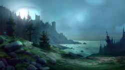 3 Sunset - Dusk Shore Scene