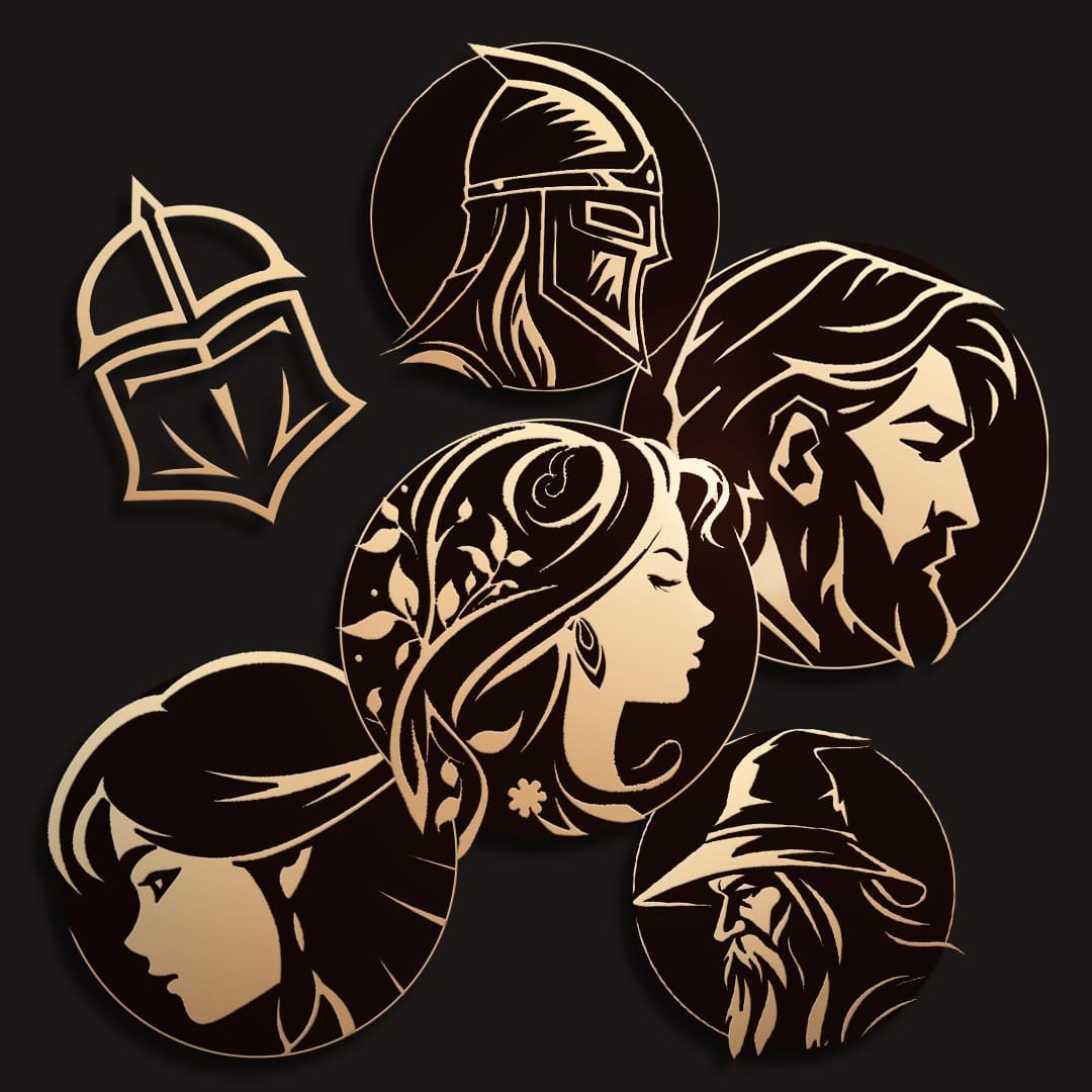 1 Golden Fantasy Races & Classes Icons - Product Gallery Images