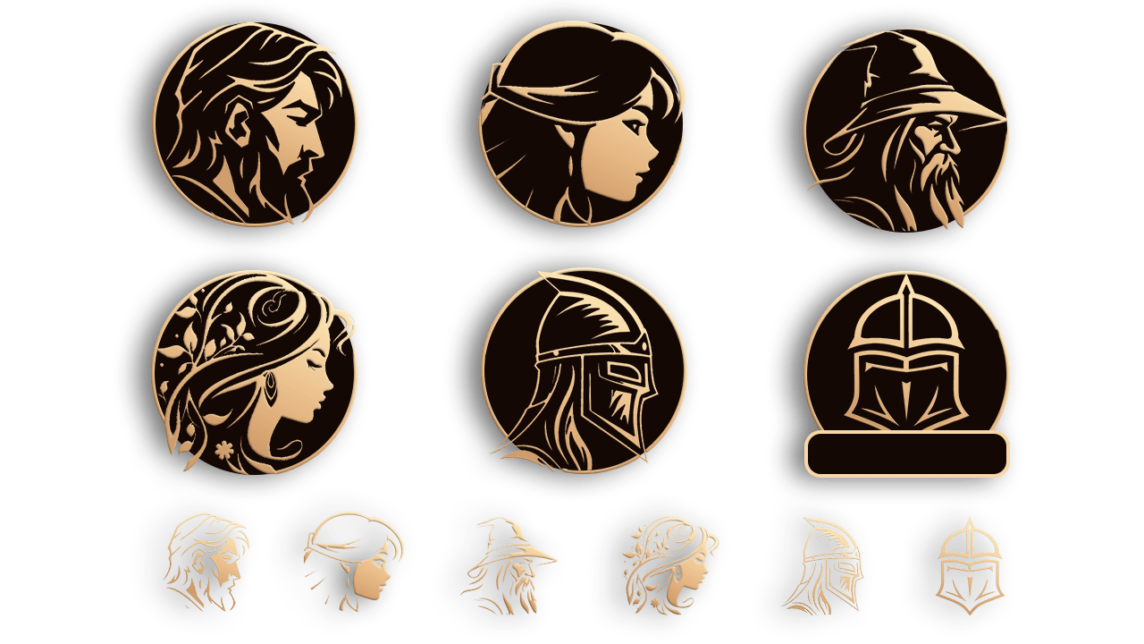Golden Fantasy Races & Classes Icons - Product Gallery Images