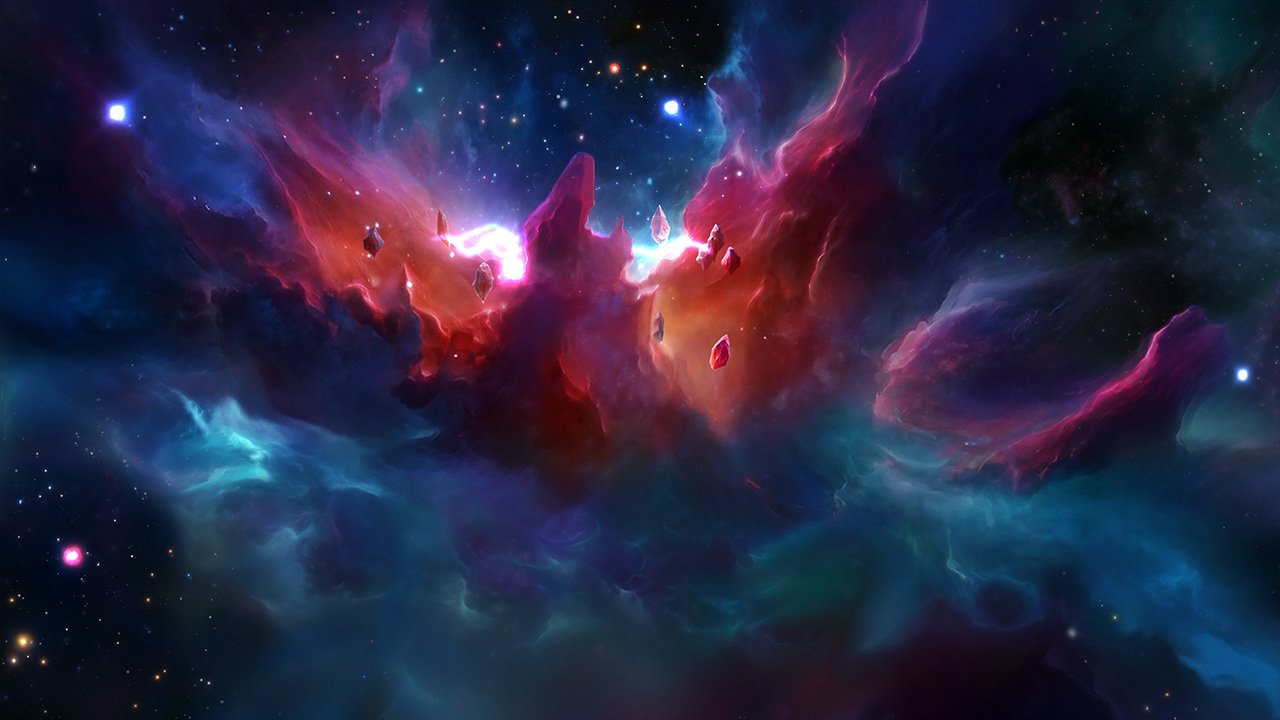 4 Crimson Shard Nebula + Shards + Electric Product Animated Scenes